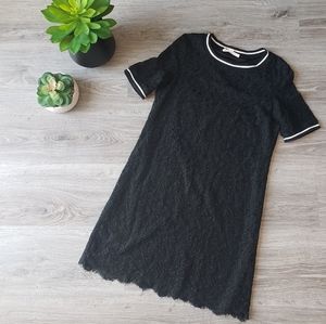 LUNA MOON | Black lace t-shirt dress